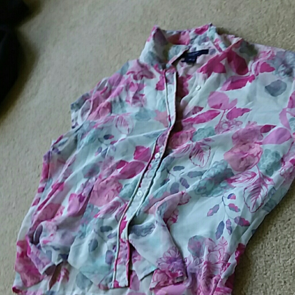White and Pink Floral top